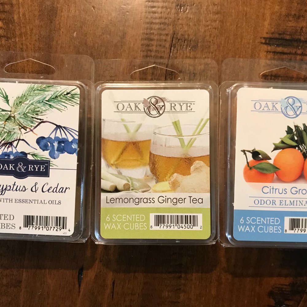 Oak & Rye Scented Wax Cubes for Candles Warmers, Variety Pack 9 Cubes Total